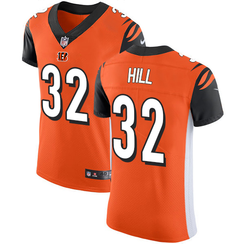 Nike Bengals #32 Jeremy Hill Orange Alternate Men's Stitched NFL Vapor Untouchable Elite Jersey - Click Image to Close